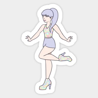 Holographic Girl Sticker